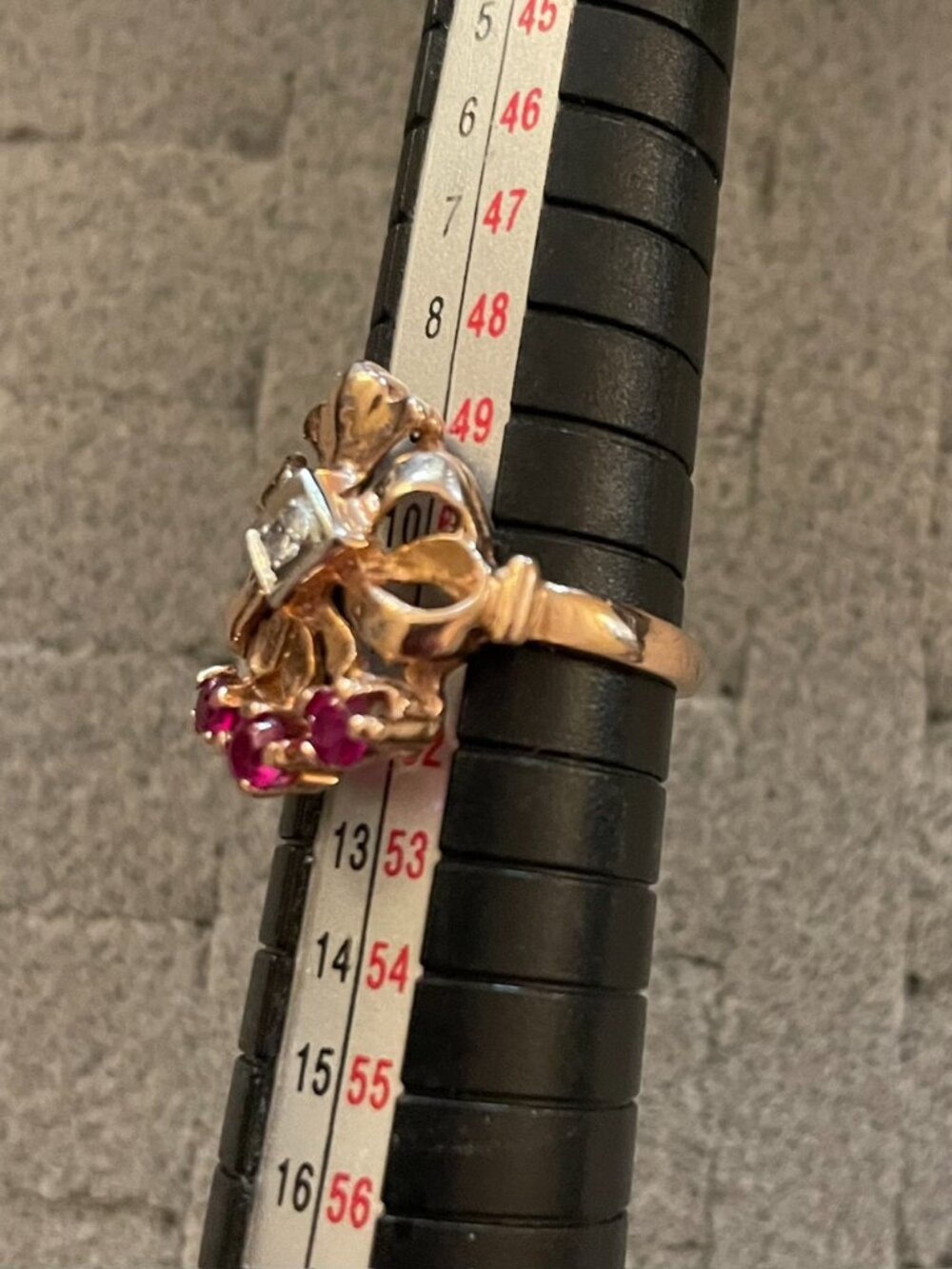 Vintage 14k Gold Ring Rose Gold 1920s - 1940s Art Deco Sz 5.5 RARE 4 grams - Picture 11 of 14